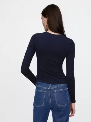 Tricou pentru femei GAP CREW LONGSLEEVE TEE 544344-09 UNIFORMA MARINEI