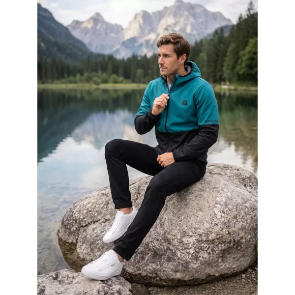  Jachetă softshell premium pentru bărbați ALTISPORT VOJ/ALM051JACK01 KEROSEN/NEGRU 