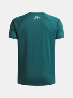 Tricou băieți UNDER ARMOUR UA TECH SPLIT WORDMARK SS 1383010-338 VERDE