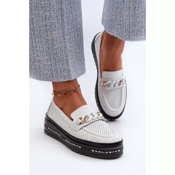  Mocasini de dama S.BARSKI LR618 ALB 