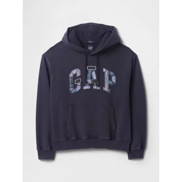  Hanorac pentru bărbați GAP PATCHWORK LOGO PULLOVER HOODIE 745196-00 UNIFORMA MARINEI 