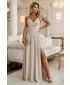 Rochie NUMOCO 299-20 BEJ ȘAMPANIE CU SCLIPICI