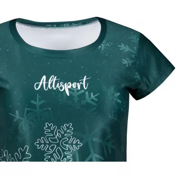  Tricou de Crăciun premium pentru femei ALTISPORT VOJ/ALWVN8TR06 VERDE 