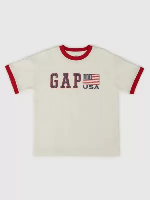 Tricou pentru copii GAP LOGO TEE 782452-00 NOU ALB