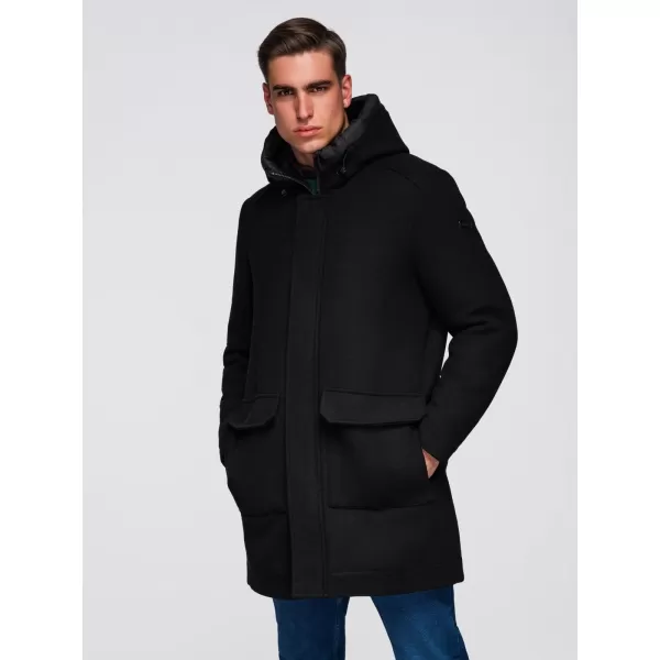  Palton pentru bărbați OMBRE OM-COWC-0132 NEGRU 