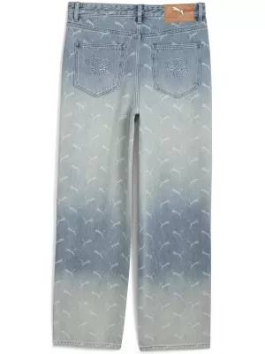 Pantaloni pentru bărbați PUMA ROCKY LASER MONOGRAM DENIM 633428-01 DENIM DECOLORAT/AOP