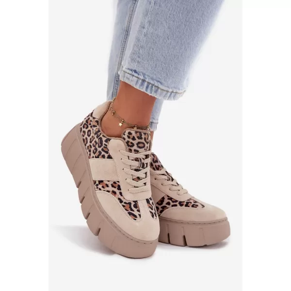  Adidași de damă VINCEZA LEOPARDO BEJ 