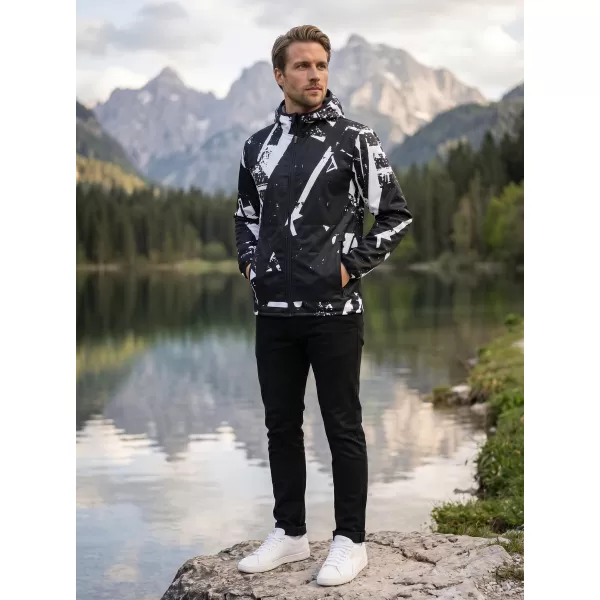  Jachetă softshell premium pentru bărbați ALTISPORT VOJ/ALM079JACK01 ALB-NEGRU 