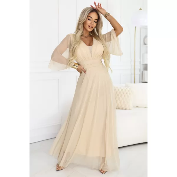  Rochie NUMOCO 654-2 BEJ ȘAMPANIE 