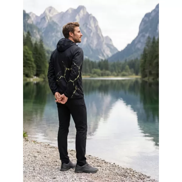  Jachetă softshell premium pentru bărbați ALTISPORT VOJ/ALM129JACK01 NEGRU/MILITAR 