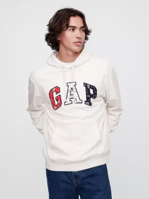 Hanorac pentru bărbați GAP LOGO PULLOVER HOODIE 767818-00 ERICA GRI PAL