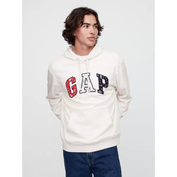  Hanorac pentru bărbați GAP LOGO PULLOVER HOODIE 767818-00 ERICA GRI PAL 