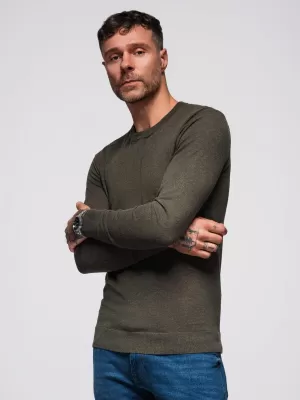 Pulover pentru bărbați OMBRE OM-SWBS-0106 MELANGE DE MĂSLINE