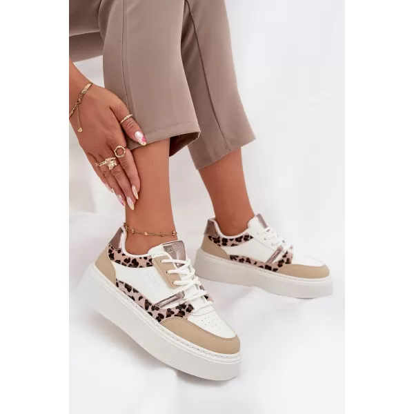  Adidași de damă BIG STAR SS274357 ALB/BEJ Pantofi Big Star 