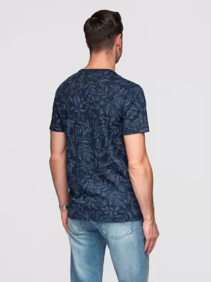 Tricou pentru bărbați OMBRE OM-TSFP-0262 ALBASTRU MARIN