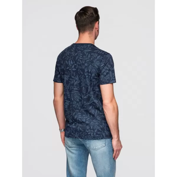 Tricou pentru bărbați OMBRE OM-TSFP-0262 ALBASTRU MARIN 