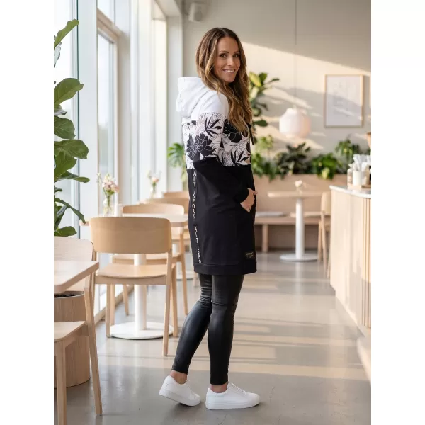  Hanorac de dama ALTISPORT HETHER NEGRU/ALB 
