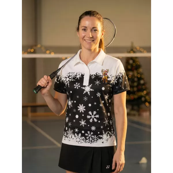  Tricou de Crăciun de damă cu guler premium ALTISPORT VOJ/ALWVN3TR05 ALB 