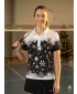 Tricou de Crăciun de damă cu guler premium ALTISPORT VOJ/ALWVN3TR05 ALB
