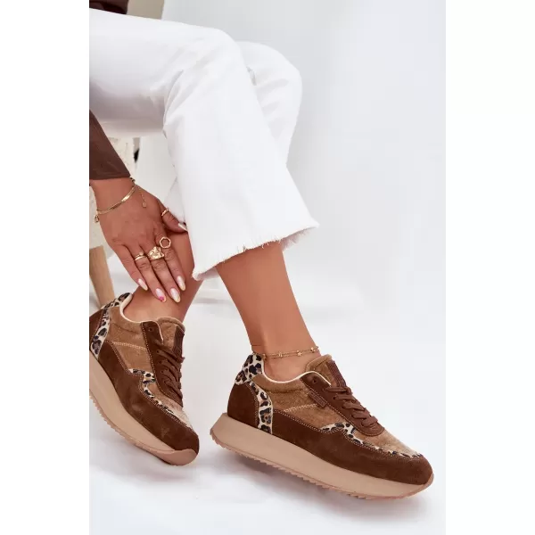  Adidași de damă BIG STAR OO274A313 MARO/BEJ Pantofi Big Star 