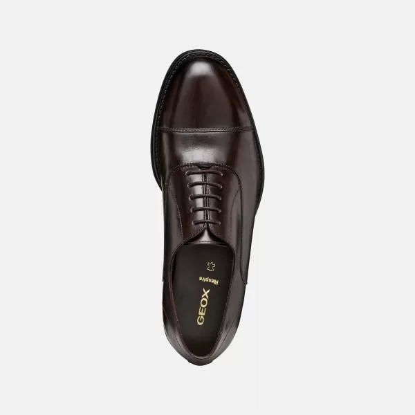  Pantofi rochie pentru bărbați GEOX BARBERIGO G014409 MARO ÎNCHIS 