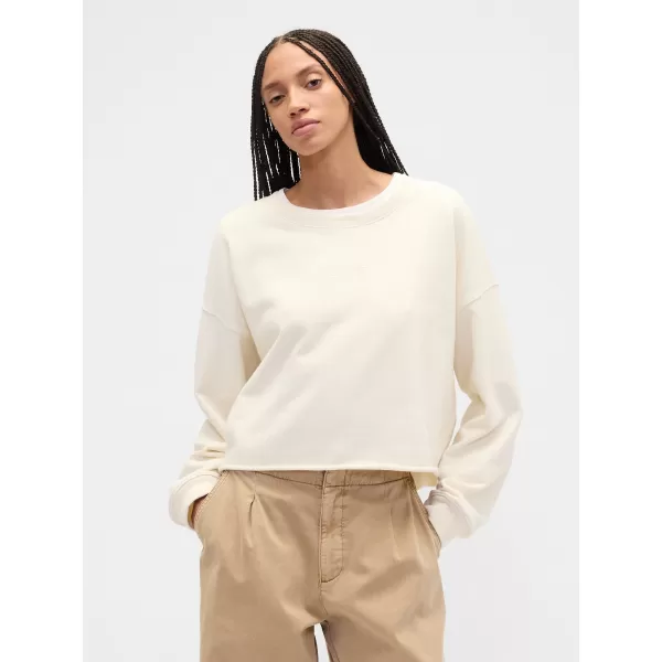  Hanorac de dama GAP LOGO SWEATSHIRT 799277-02 PÂNZĂ ALBĂ 