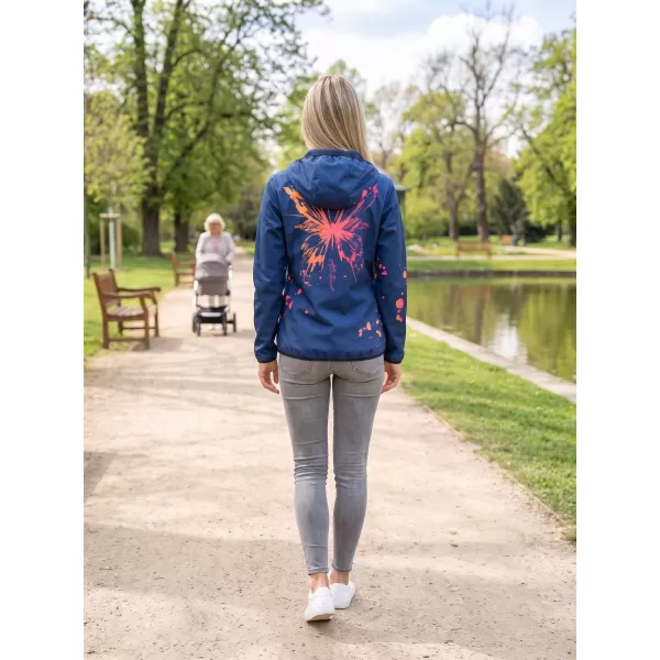  Jachetă softshell premium pentru femei ALTISPORT VOJ/ALW077JACK01 BLEUMARIN/PORTOCALIU 