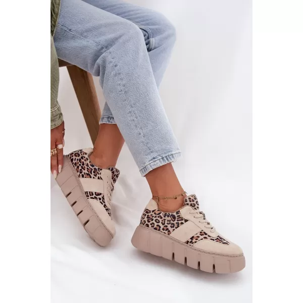  Adidași de damă VINCEZA LEOPARDO BEJ 