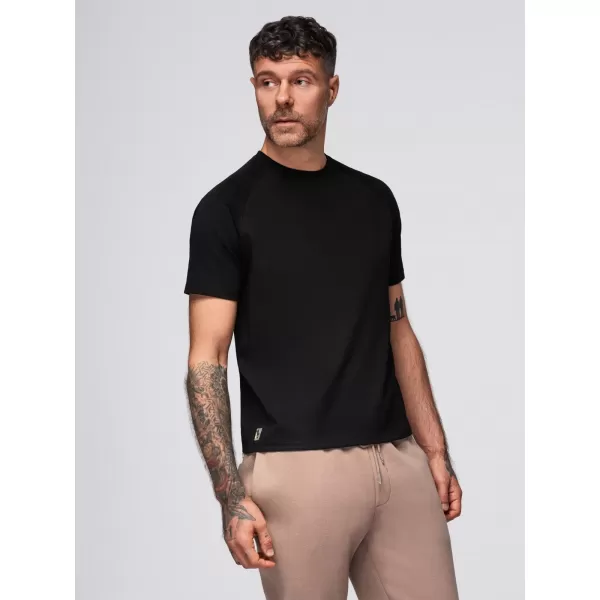  Tricou pentru bărbați OMBRE OM-TSCT-0240 NEGRU 