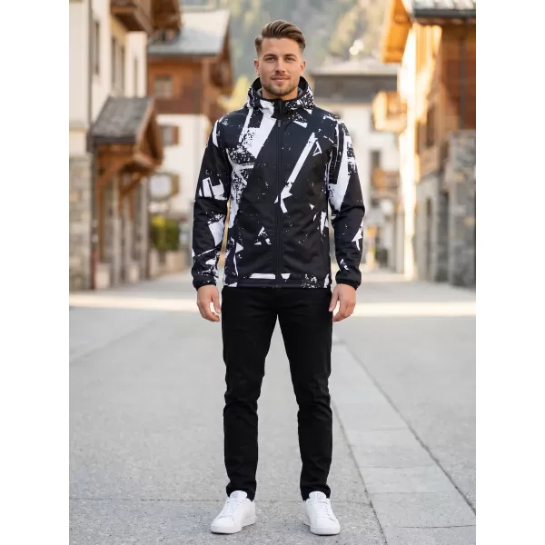  Jachetă softshell premium pentru bărbați ALTISPORT VOJ/ALM079JACK01 ALB-NEGRU 