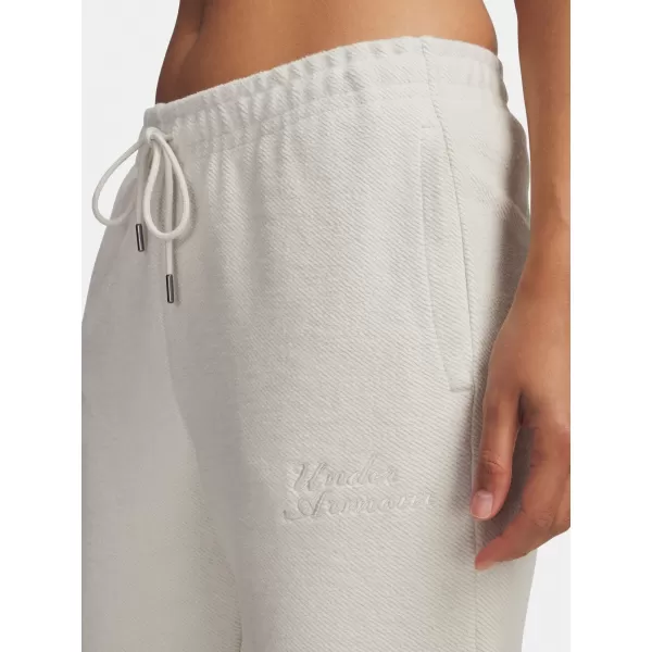  Pantaloni de trening pentru femei UNDER ARMOUR ICON TERRY VARSITY JOGGER 6004858-110 ALB 