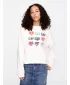 Hanorac de dama GAP HERITAGE LOGO WEDGE NECK SWEATSHIRT 744527-00 GRAFIC INIMA ALBĂ