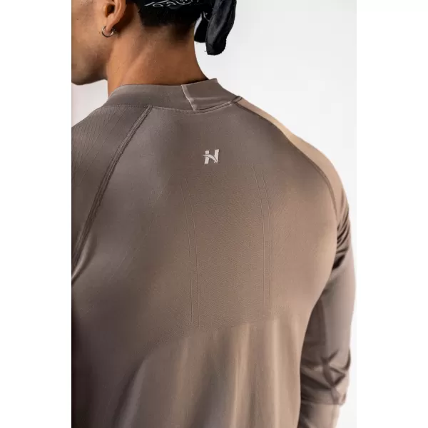  Tricou fără cusături cu mâneci lungi POWER 901 LIGHT BROWN ASH Nebbia 