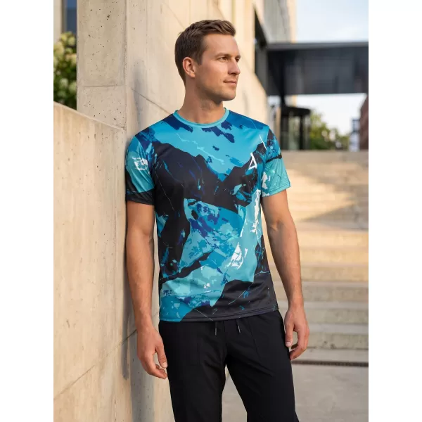  Tricou premium pentru bărbați ALTISPORT VOJ/ALM131TR01 KEROSEN/NEGRU 