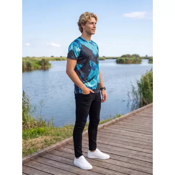  Tricou premium pentru bărbați ALTISPORT VOJ/ALM131TR01 KEROSEN/NEGRU 