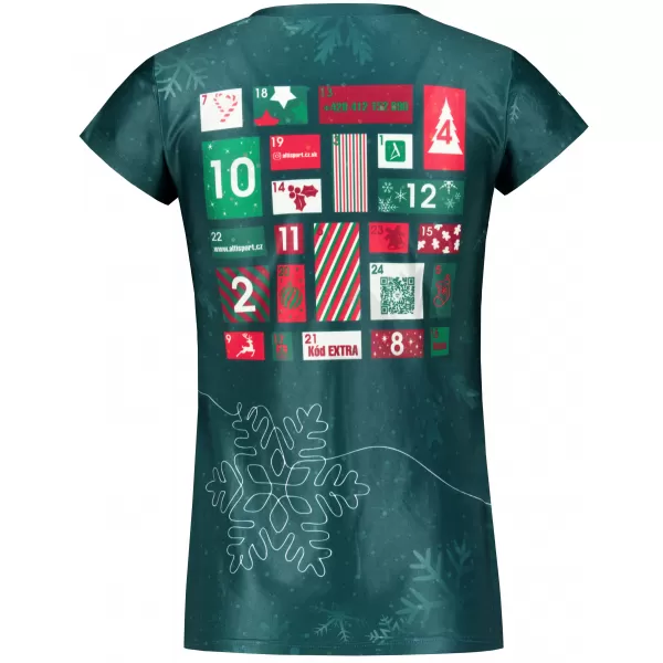  Tricou de Crăciun premium pentru femei ALTISPORT VOJ/ALWVN8TR06 VERDE 
