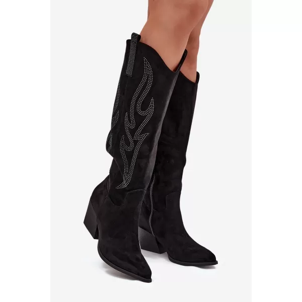  Pantofi de dama cu toc BOTO JOVINA 38555 NEGRU 
