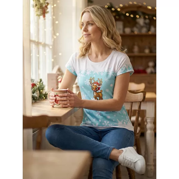  Tricou de Crăciun premium pentru femei ALTISPORT VOJ/ALWVN3TR06 ALBASTRU 
