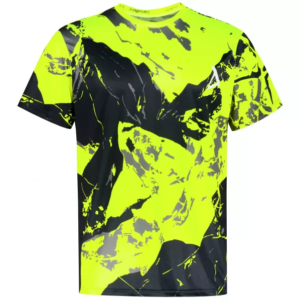  Tricou premium pentru bărbați ALTISPORT VOJ/ALM131TR01 GALBEN FLUO/NEGRU 