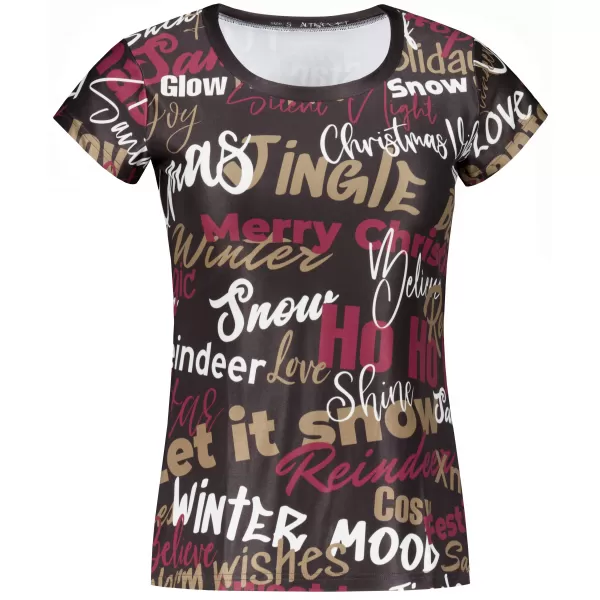  Tricou de Crăciun premium pentru femei ALTISPORT VOJ/ALWVN9TR06 MARO 