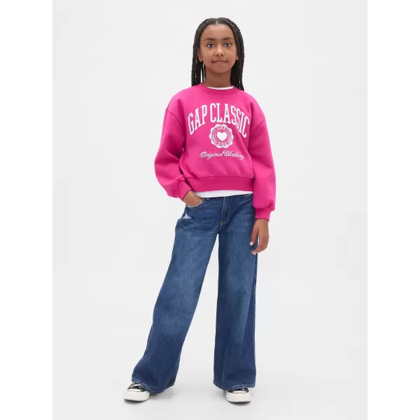  Hanorac pentru copii GAP LOGO SWEATSHIRT 813106-02 FUCSIA STRĂLUCITOR 