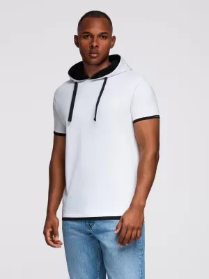 Tricou pentru bărbați OMBRE OM-TSCT-0256 ALB