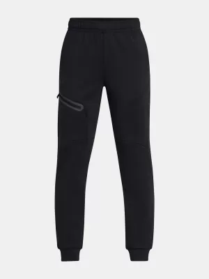 Pantaloni de trening pentru băieți UNDER ARMOUR UA B UNSTOPPABLE FLC JOGGER 1386689-001 NEGRU