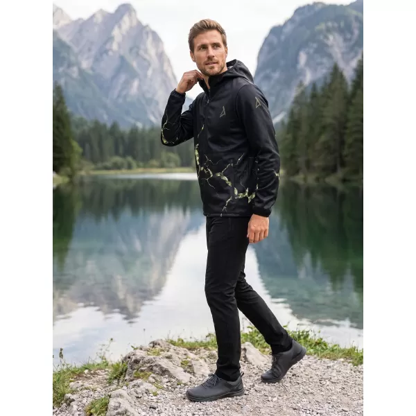  Jachetă softshell premium pentru bărbați ALTISPORT VOJ/ALM129JACK01 NEGRU/MILITAR 