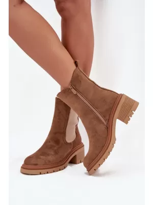 Pantofi de dama cu toc BOTO ZORALIA 38881 KAKI
