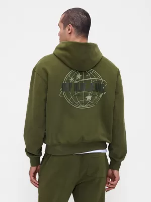 Hanorac pentru bărbați GAP LOGO PULLOVER HOODIE 822076-03 JACHETA ARMATA VERDE