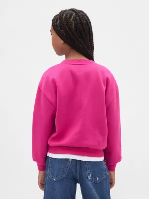 Hanorac pentru copii GAP LOGO SWEATSHIRT 813106-02 FUCSIA STRĂLUCITOR