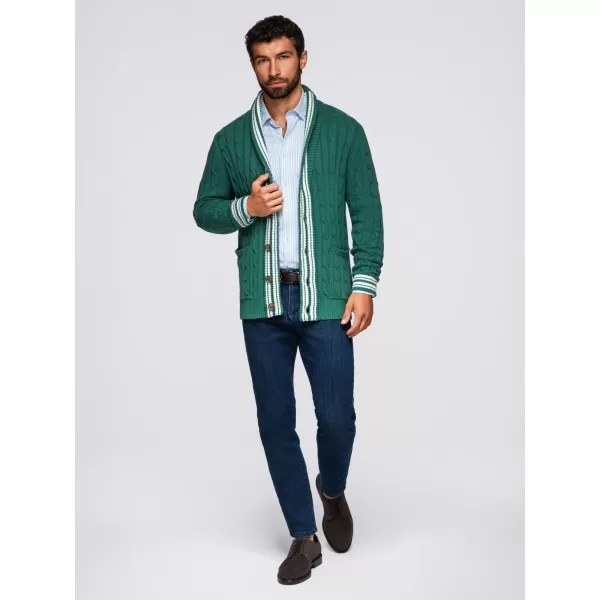  Cardigan pentru bărbați OMBRE OM-SWCD-0152 VERDE 