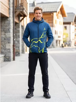 Jachetă softshell premium pentru bărbați ALTISPORT VOJ/ALM073JACK01 BLEUMARIN/GALBEN NEON