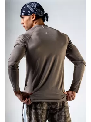 Tricou fără cusături cu mâneci lungi POWER 901 LIGHT BROWN ASH Nebbia